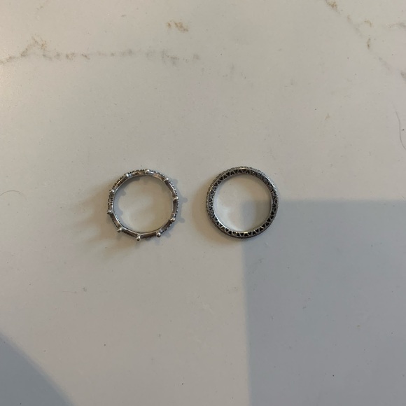 Pandora Sterling Silver Clear Sparkling Crown and Sparkle & Hearts Ring - Picture 2 of 3